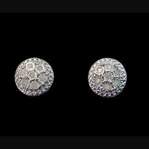 Bridge Diamond 925 Sterling Silver 1/10 CTTW Diamond Stud Earrings New